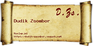 Dudik Zsombor névjegykártya